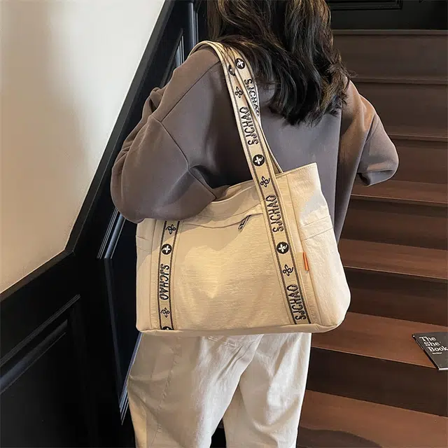 泰迪珍藏 韩版大容量时尚简约包上班通勤 帆布 托特包单肩包 女款 多色