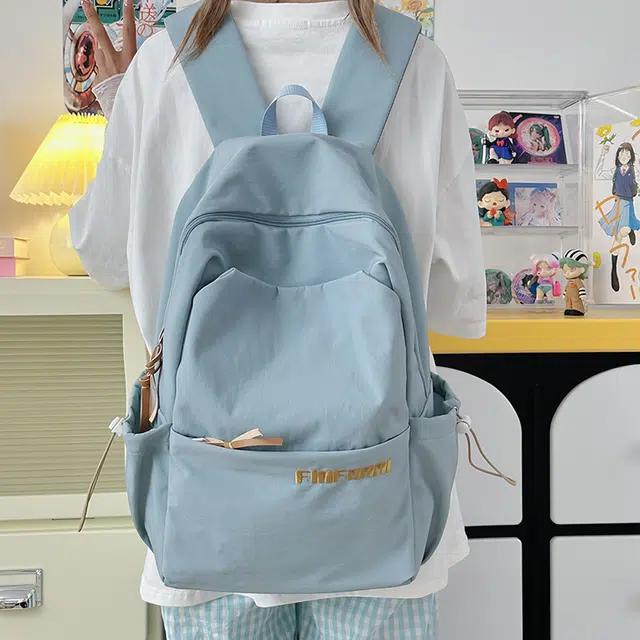 泰迪珍藏 设计感初高中学生字母时尚 尼龙 书包背包双肩包 女款 多色
