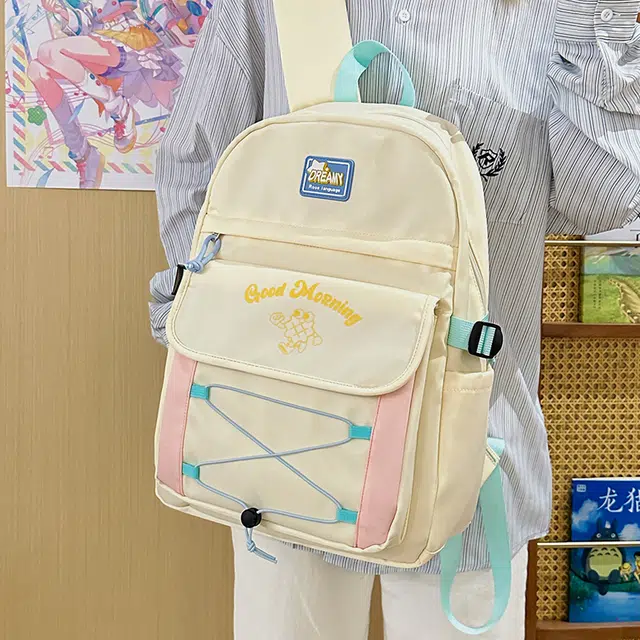 泰迪珍藏 学院风可爱初中高中学生撞色百搭 尼龙 书包背包双肩包 女款 多色