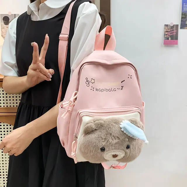 泰迪珍藏 可爱卡通小熊猫背包亲子大学日系 帆布 双肩包 女款 多色