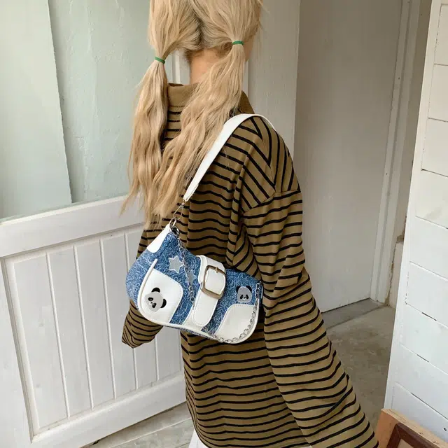 泰迪珍藏 可爱熊猫高级感小众时尚百搭 布 单肩包 女款 多色