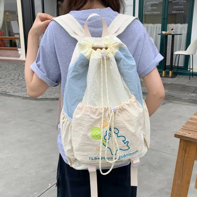 泰迪珍藏 撞色简约抽绳设计百搭 塔丝隆 背包双肩包 女款 多色