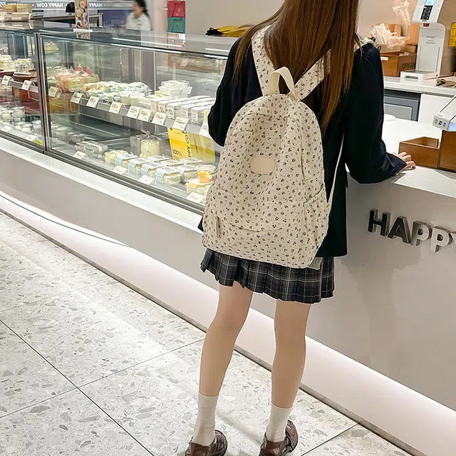 泰迪珍藏 韩系小碎花高颜值百搭潮流 尼龙 双肩包 女款 多色