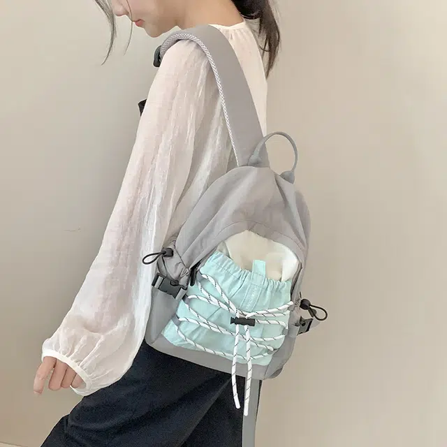 泰迪珍藏 日系撞色高颜值轻便百搭 尼龙 双肩包 女款 多色