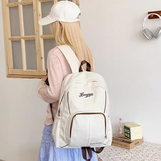 泰迪珍藏 复古初中大学高颜值小众日系百搭电脑背包 尼龙布 双肩包 女款 多色