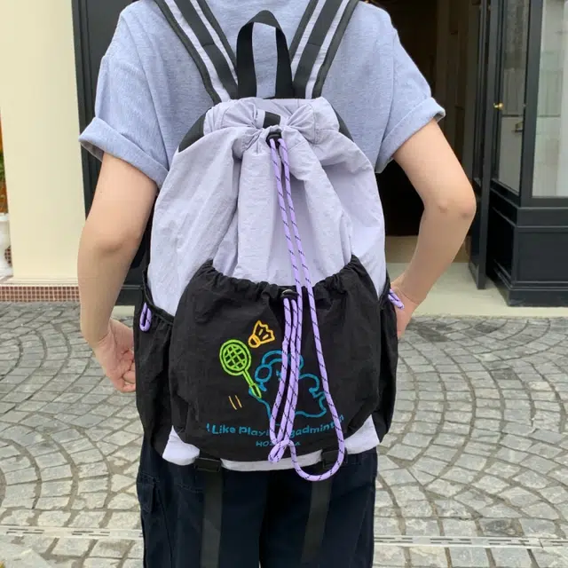 泰迪珍藏 撞色简约抽绳设计百搭 塔丝隆 背包双肩包 女款 多色