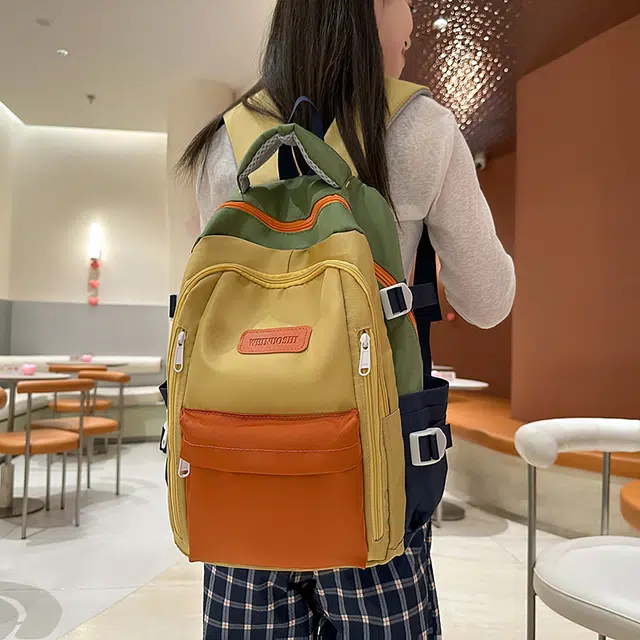 泰迪珍藏 极简撞色高颜值小众韩系 尼龙 双肩包 常规 女款 多色