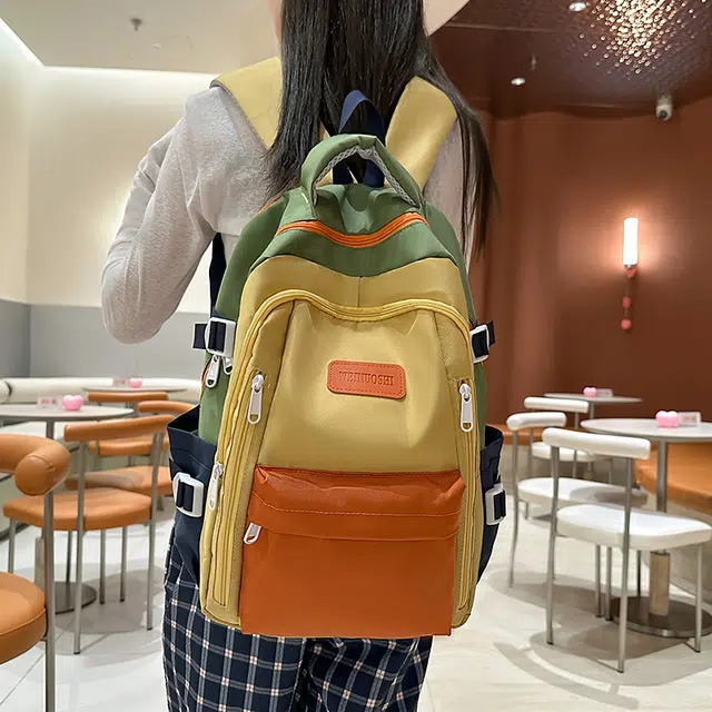 泰迪珍藏 极简撞色高颜值小众韩系 尼龙 双肩包 常规 女款 多色