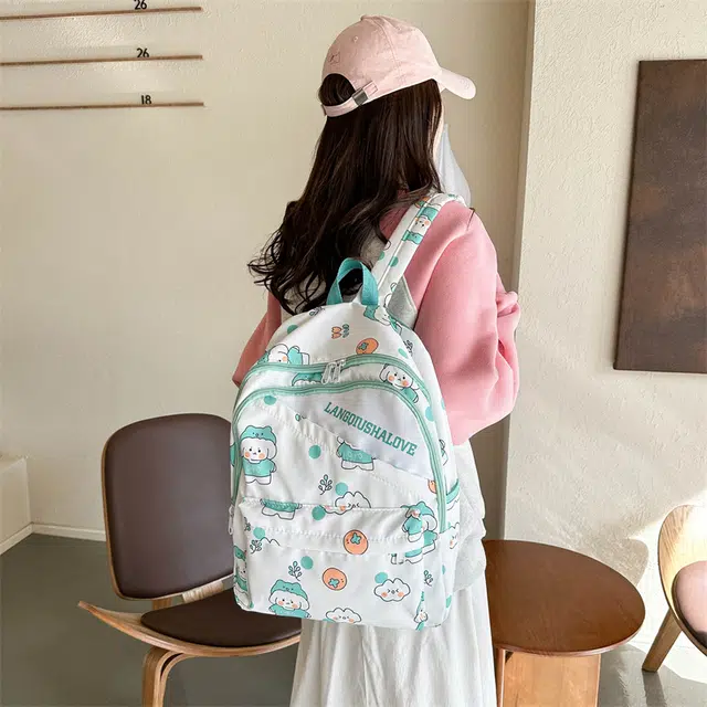 泰迪珍藏 可爱涂鸦印花原宿 牛津布 双肩包 常规 女款 多色