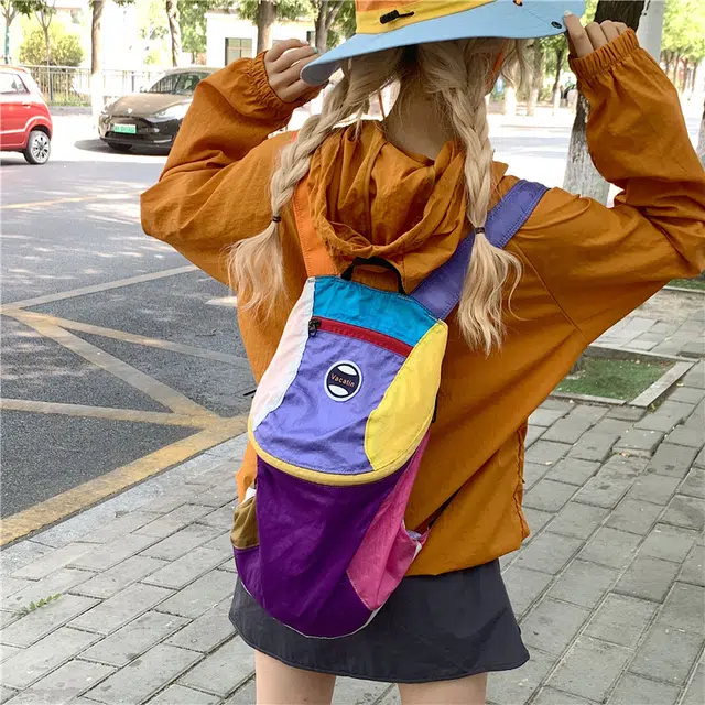 泰迪珍藏 撞色旅行徒步轻便大容量背包书包 牛津布 双肩包 男女同款情侣款 多色