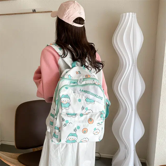 泰迪珍藏 可爱涂鸦印花原宿 牛津布 双肩包 常规 女款 多色