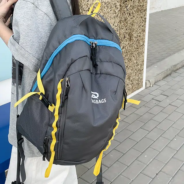 泰迪珍藏 轻便背包大容量旅行初中生高中大学生登山书包 牛津布 双肩包 男女同款情侣款 米白色/深灰色/黑色