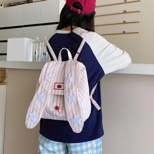 泰迪珍藏 时尚高颜值条纹百搭 布 双肩包 女款 多色