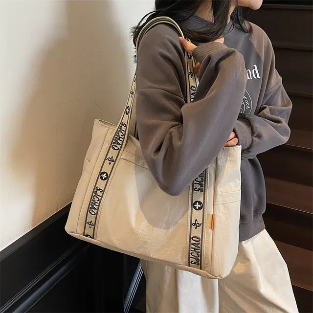 泰迪珍藏 韩版大容量时尚简约包上班通勤 帆布 托特包单肩包 女款 多色