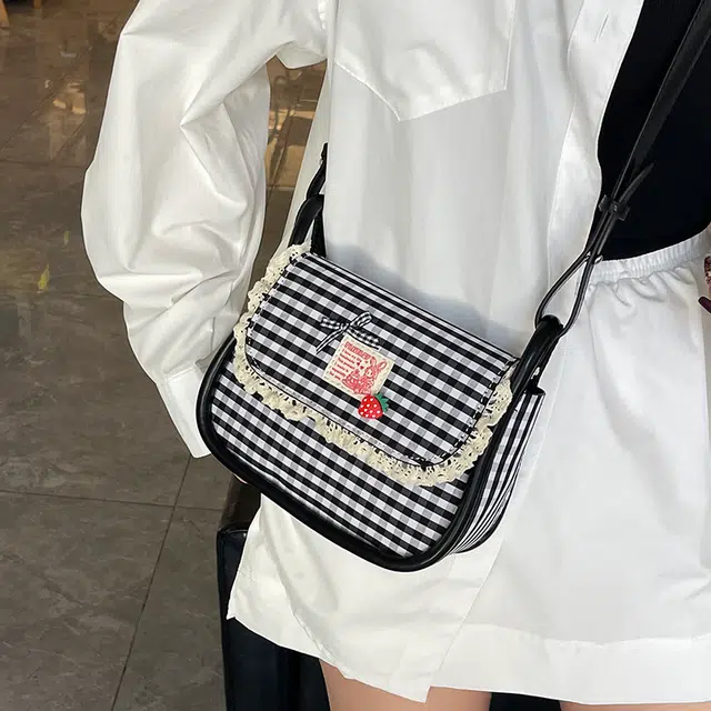泰迪珍藏 小众设计时尚格子时尚百搭 布 斜挎包 女款 多色