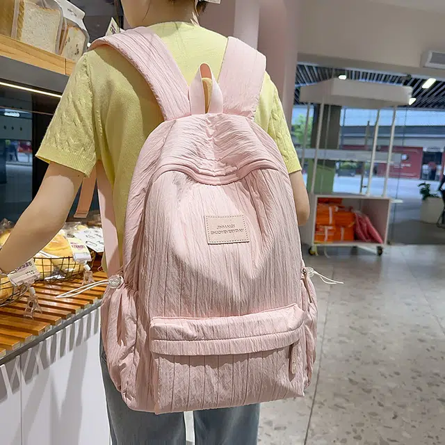 泰迪珍藏 简约纯色旅游轻便 尼龙 双肩包 女款 多色