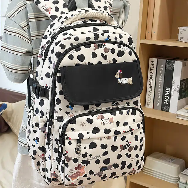 泰迪珍藏 可爱腊肠狗印花高颜值背包大容量 尼龙 双肩包 常规 女款 多色