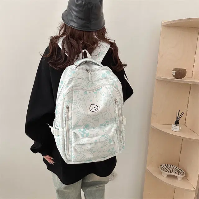 泰迪珍藏 日系小众原宿涂鸦设计轻便 牛津布 双肩包 常规 女款 多色