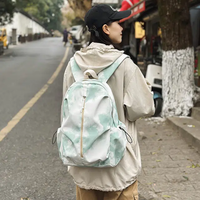 泰迪珍藏 扎染渐变韩版小清新书包初中高中生大学生高颜值 尼龙 双肩包 男女同款情侣款 多色