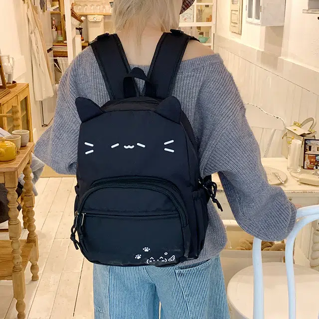 泰迪珍藏 卡通猫咪耳可爱 尼龙布 痛包 常规 女款