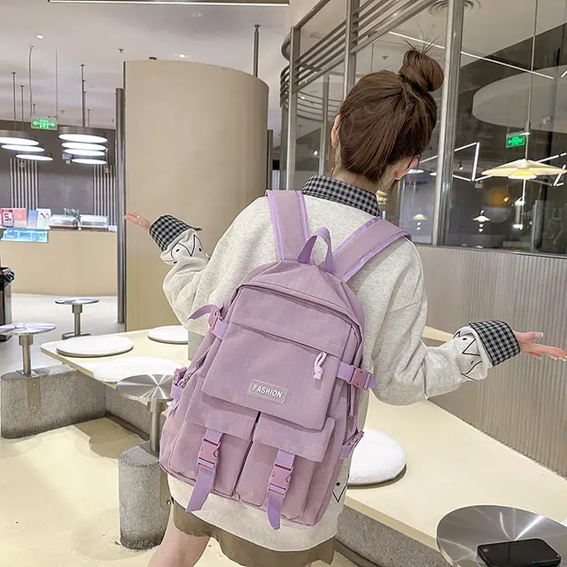 泰迪珍藏 时尚多口袋百搭轻便 尼龙 双肩包 女款 多色