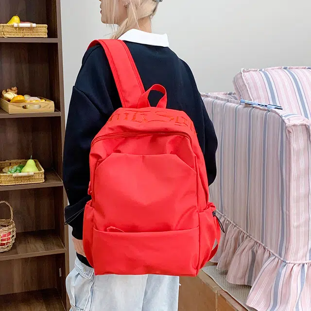 泰迪珍藏 纯色初高中生轻便旅行 尼龙布 双肩包 女款 多色