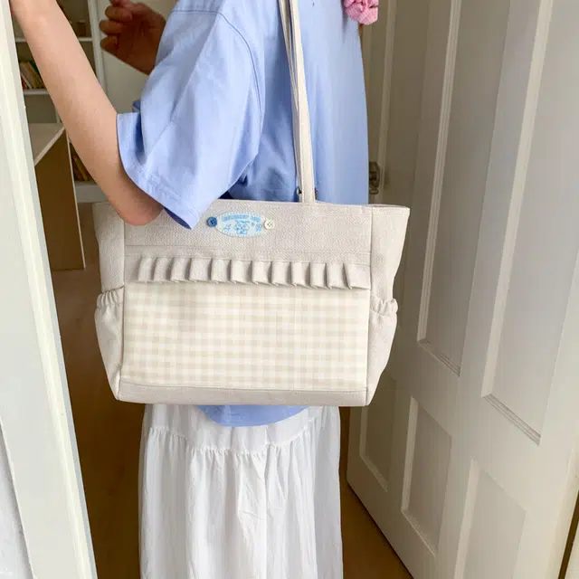泰迪珍藏 日系可爱甜美文艺格子百搭 帆布 托特包双肩单肩包 女款 多色