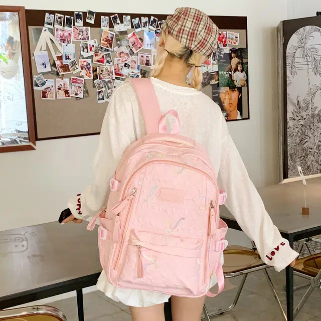 泰迪珍藏 学院风简约百搭上学高中初中背包 尼龙布 双肩包 女款 多色