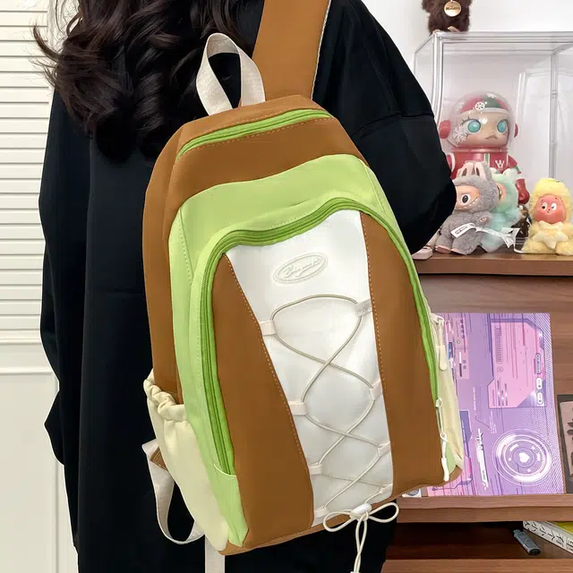 泰迪珍藏 可爱撞色百搭轻便通勤 尼龙 双肩包 女款 多色