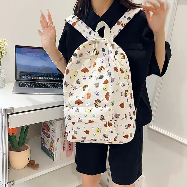 泰迪珍藏 可爱百搭印花涂鸦 尼龙 书包背包双肩包 女款 多色