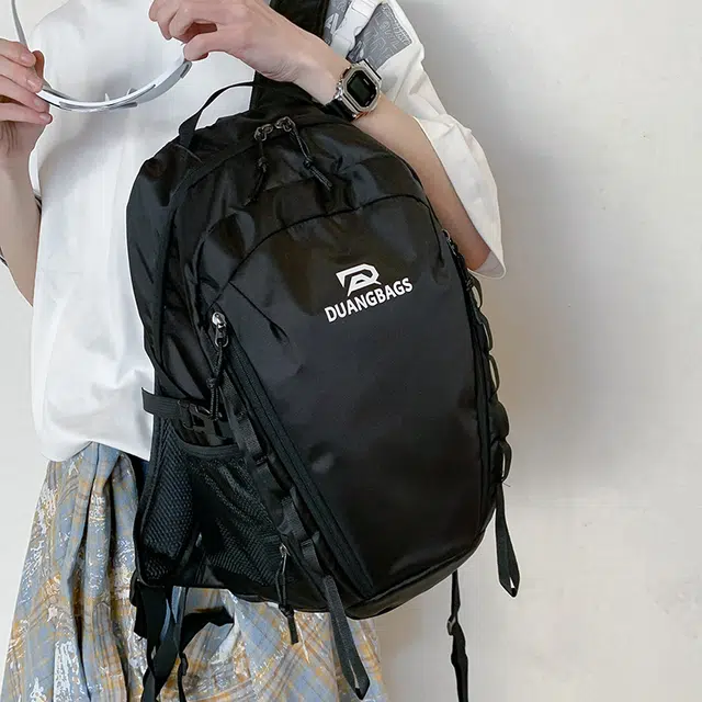 泰迪珍藏 轻便背包大容量旅行初中生高中大学生登山书包 牛津布 双肩包 男女同款情侣款 米白色/深灰色/黑色