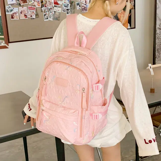 泰迪珍藏 学院风简约百搭上学高中初中背包 尼龙布 双肩包 女款 多色