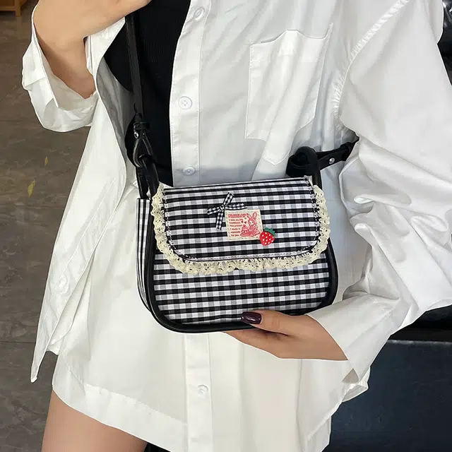 泰迪珍藏 小众设计时尚格子时尚百搭 布 斜挎包 女款 多色