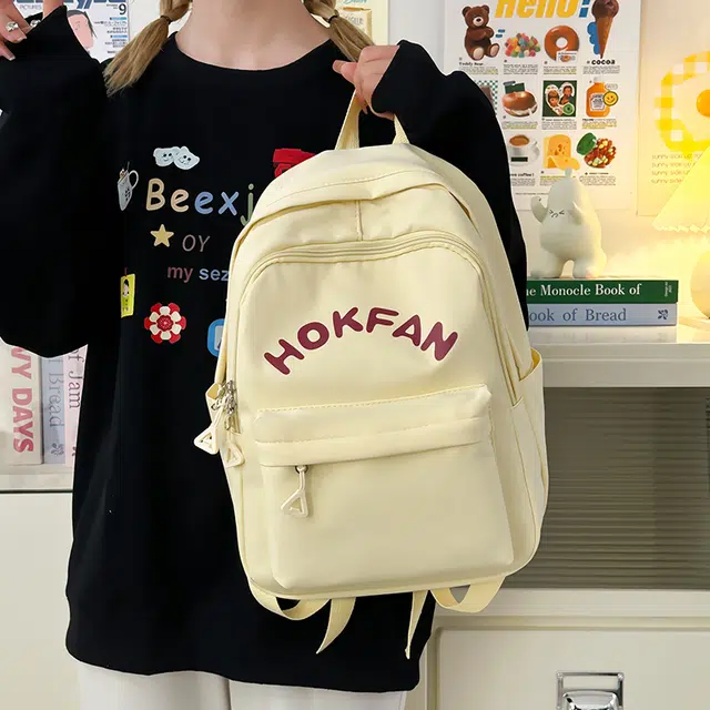 泰迪珍藏 大学时尚简约日系初中高中休闲上课韩版旅行背包 尼龙 双肩包 女款 多色