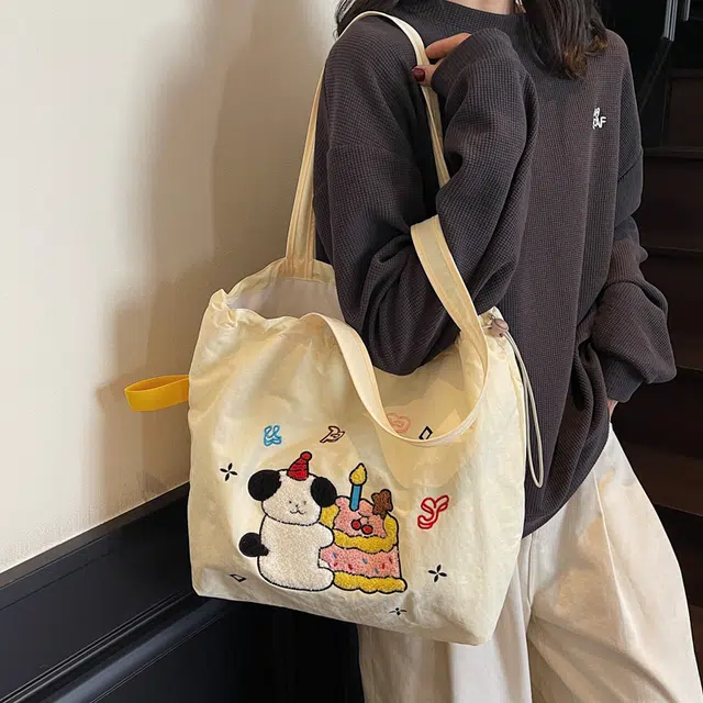 泰迪珍藏 小众设计时尚可爱通勤包托特包 布 单肩包 常规 女款 多色