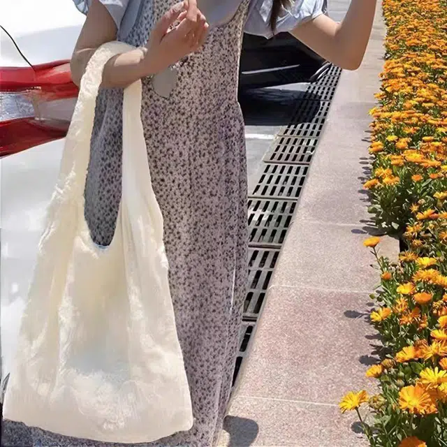泰迪珍藏 韩系清新蕾丝花朵大容量通勤 布 托特包单肩包 常规 女款 白色