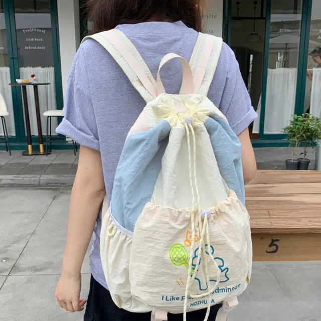 泰迪珍藏 撞色简约抽绳设计百搭 塔丝隆 背包双肩包 女款 多色