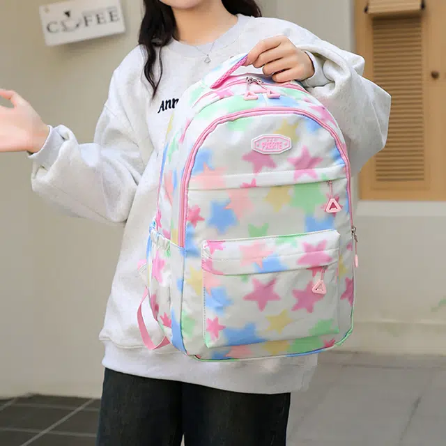 泰迪珍藏 多隔层可爱星星森系小清新 尼龙 背包双肩包 常规 女款 多色