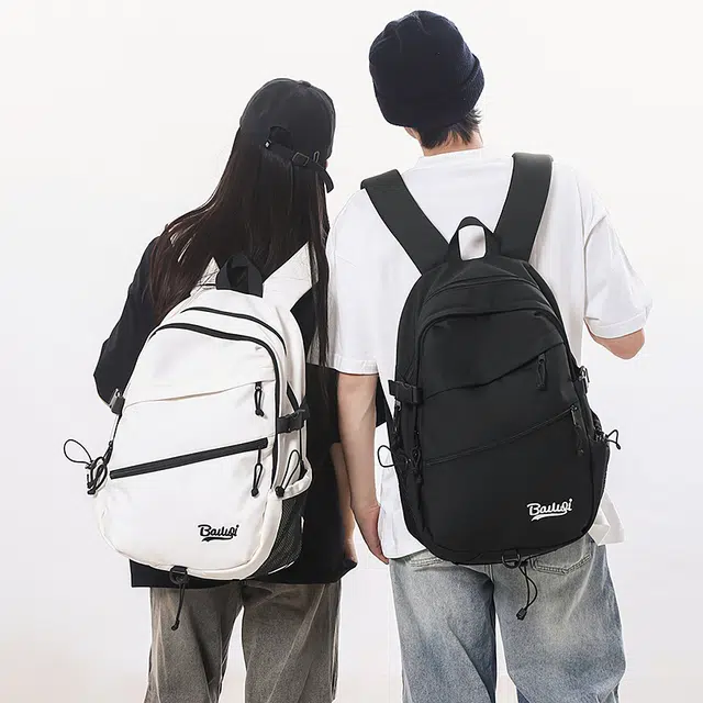 泰迪珍藏 多口袋简约字母印花通勤 尼龙 双肩包 男女同款情侣款 多色