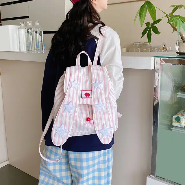 泰迪珍藏 时尚高颜值条纹百搭 布 双肩包 女款 多色