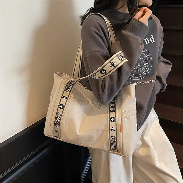泰迪珍藏 韩版大容量时尚简约包上班通勤 帆布 托特包单肩包 女款 多色