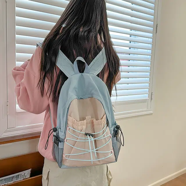 泰迪珍藏 简约撞色轻便百搭小众 尼龙 双肩包 女款 多色