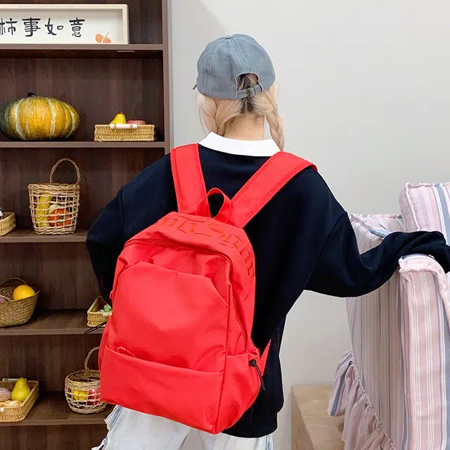 泰迪珍藏 纯色初高中生轻便旅行 尼龙布 双肩包 女款 多色