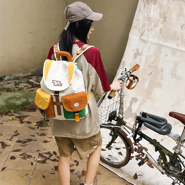泰迪珍藏 休闲韩版上课撞色轻便旅游背包 尼龙 双肩包 女款 多色