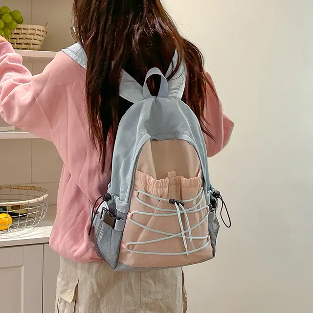 泰迪珍藏 简约撞色轻便百搭小众 尼龙 双肩包 女款 多色