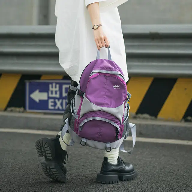 泰迪珍藏 大容量轻便防水高颜值 尼龙 双肩包 男女同款情侣款 紫色/绿色