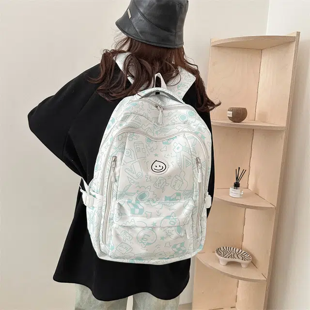 泰迪珍藏 日系小众原宿涂鸦设计轻便 牛津布 双肩包 常规 女款 多色