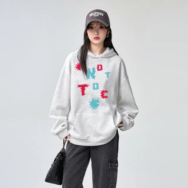 棉购 帽衫美式宽松小个子复古连帽加绒上衣重磅外套卫衣 男女同款