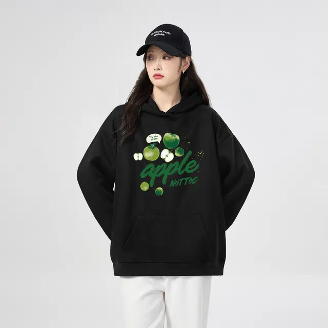 棉购 连帽潮流秋季情侣宽松帽衫美式加绒加厚重磅外套上衣卫衣 男女同款