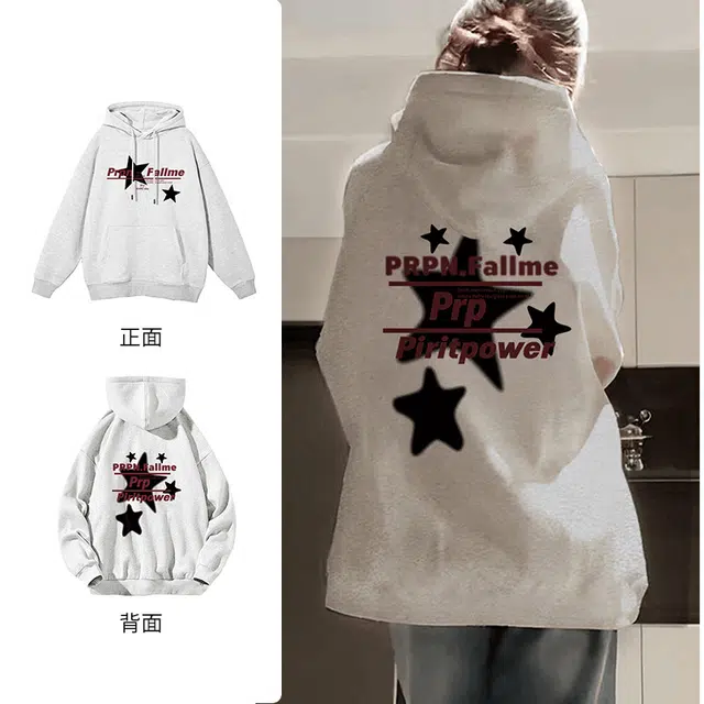 棉购 美式复古连帽宽松小众潮流卫衣 男女同款